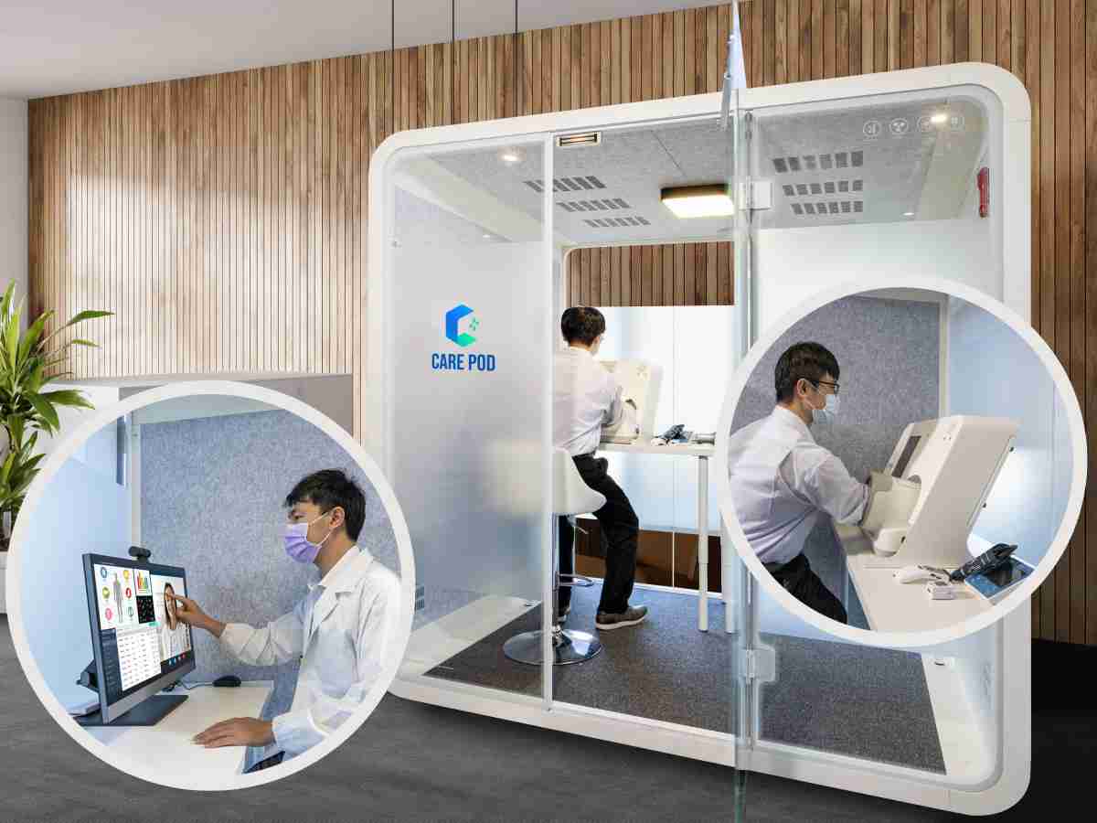 达擎于医疗科技展中展出＂远距诊疗舱＂，，以因应医疗数字化及社会高龄化趋势下、、、复诊及慢性病患等族群对于远距看诊需求逐渐升高所推出的创新整合方案。。。多功能合一、、、高隐私性的远距诊疗舱可根据病患端与医师端的不同需求，，，，提供弹性化及客制化功能，，节省医生和病患的精力及时间